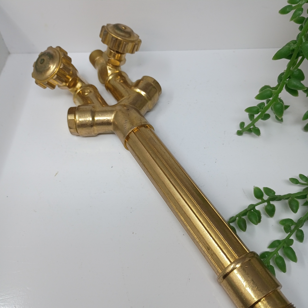 Brass Double-Valve 0/F Torch Handle - Gold Finish